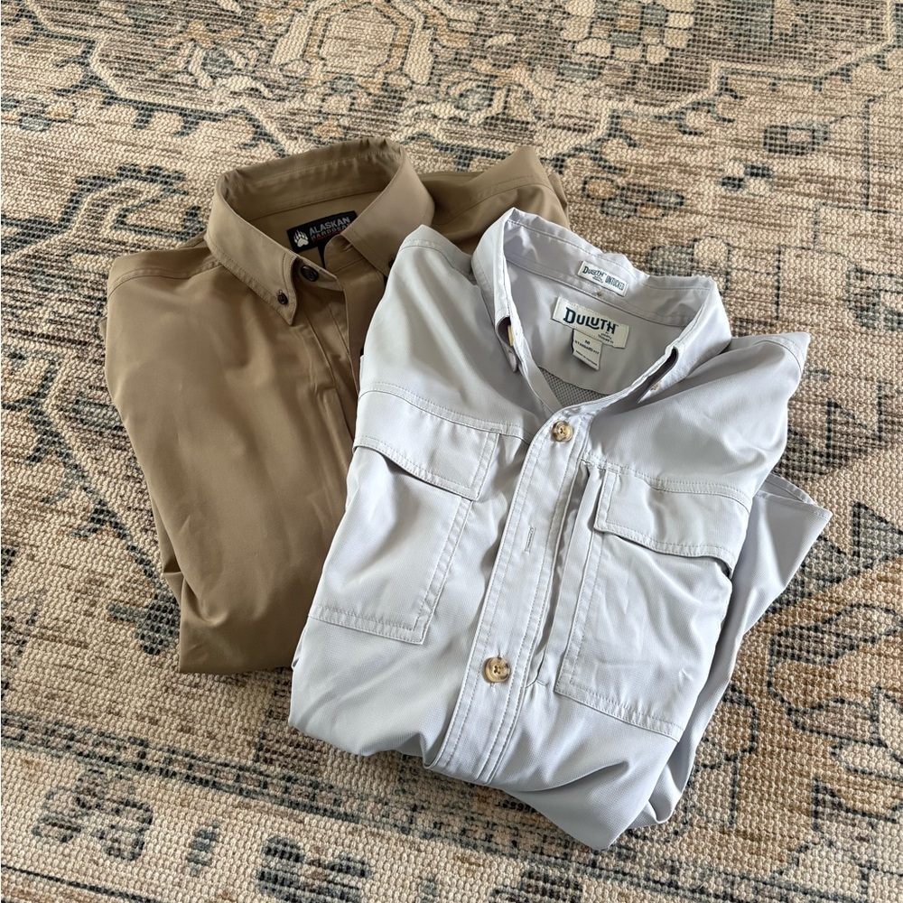 Duluth untucked shirt and Duluth Alaskan Hardgear shirt. Size M